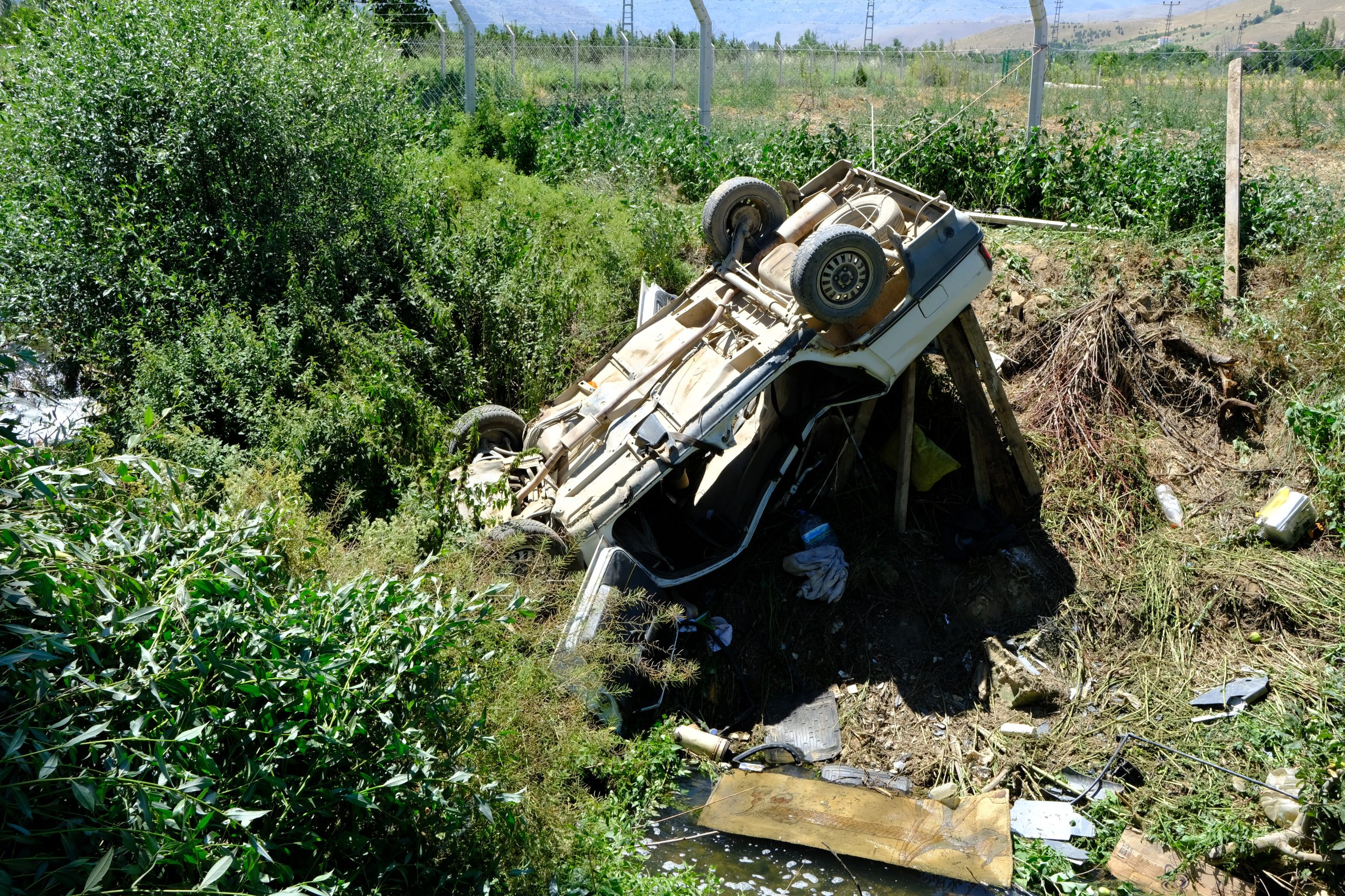 Kayseri’de devrilen otomobildeki 1