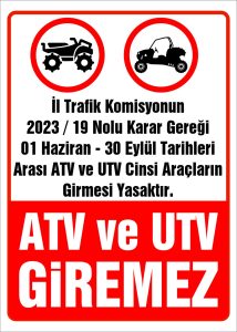 Aksaray’da ATV ve UTV araçları 3 caddede trafiğe çıkamayacak