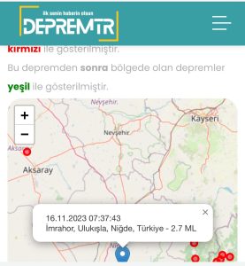 Niğde’de deprem meydana geldi