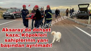 Aksaray’da dehşet kaza; Köpekleri sahiplerinin yanı başından ayrılmadı!