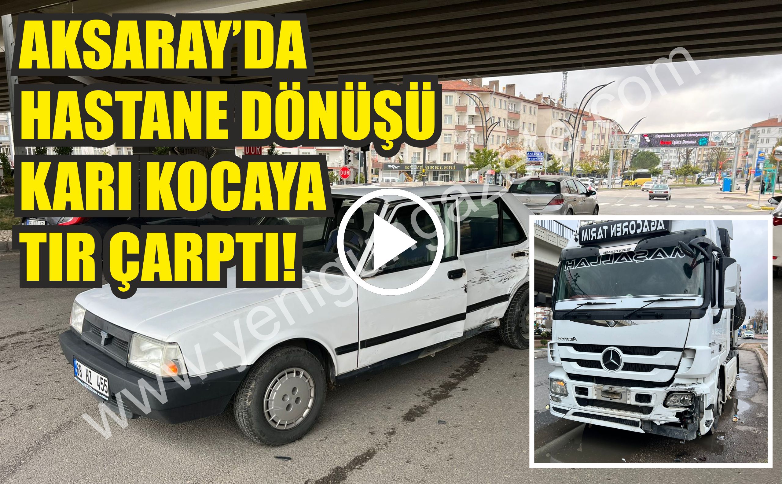 Aksaray’da hastane dönüşü otomobil