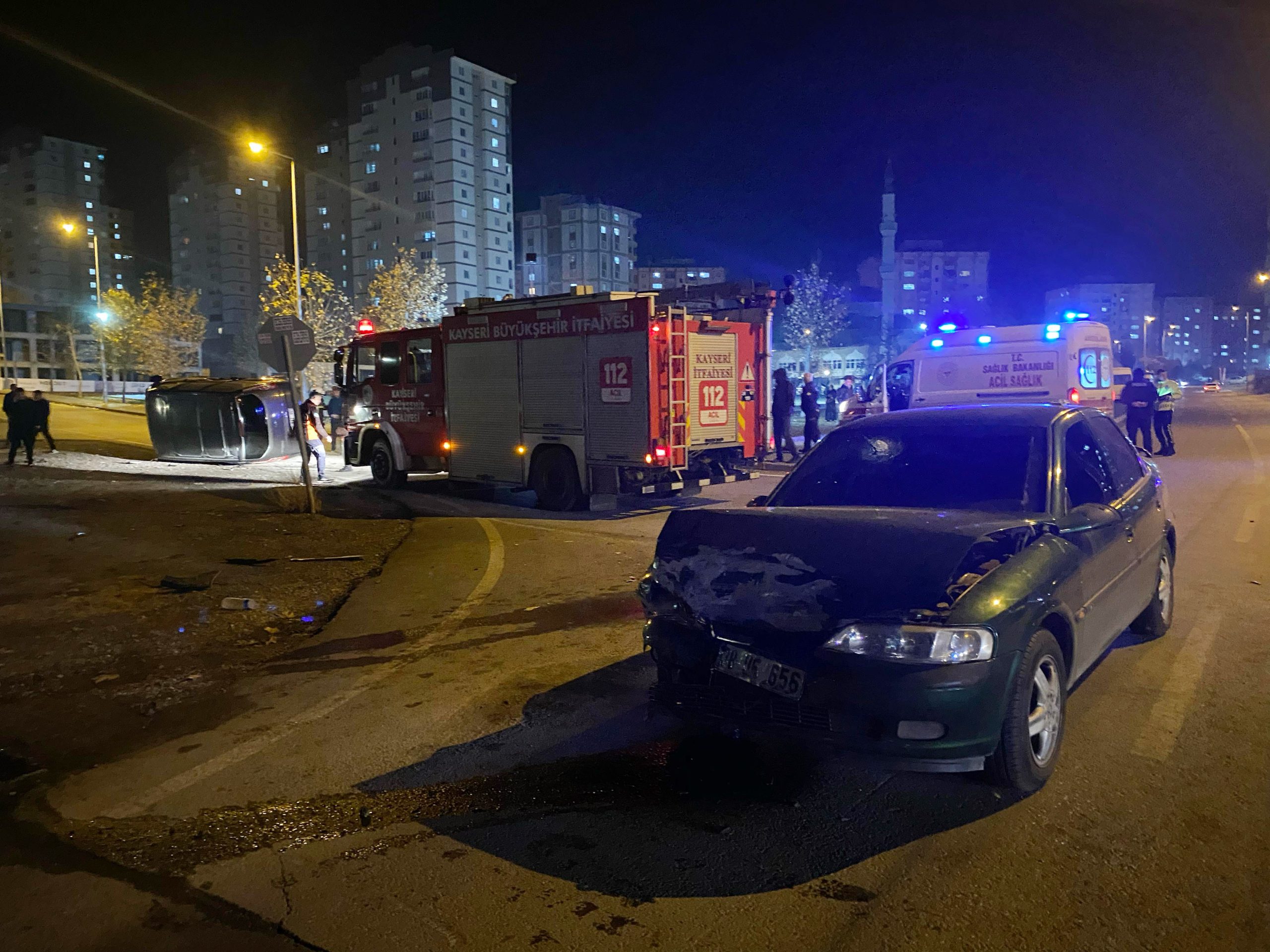 Kayseri’nin Melikgazi ilçesinde otomobil