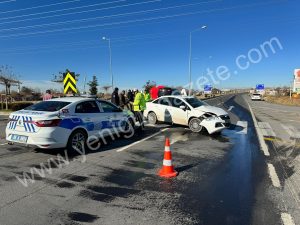 Aksaray kavşakta korkunç kaza; Karı koca yaralandı!