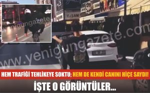 Hem trafiği tehlikeye soktu; Hem de kendi canını hiçe saydı! İşte o görüntüler…