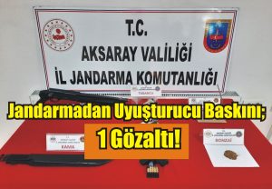 Jandarmadan uyuşturucu baskını; 1 gözaltı!