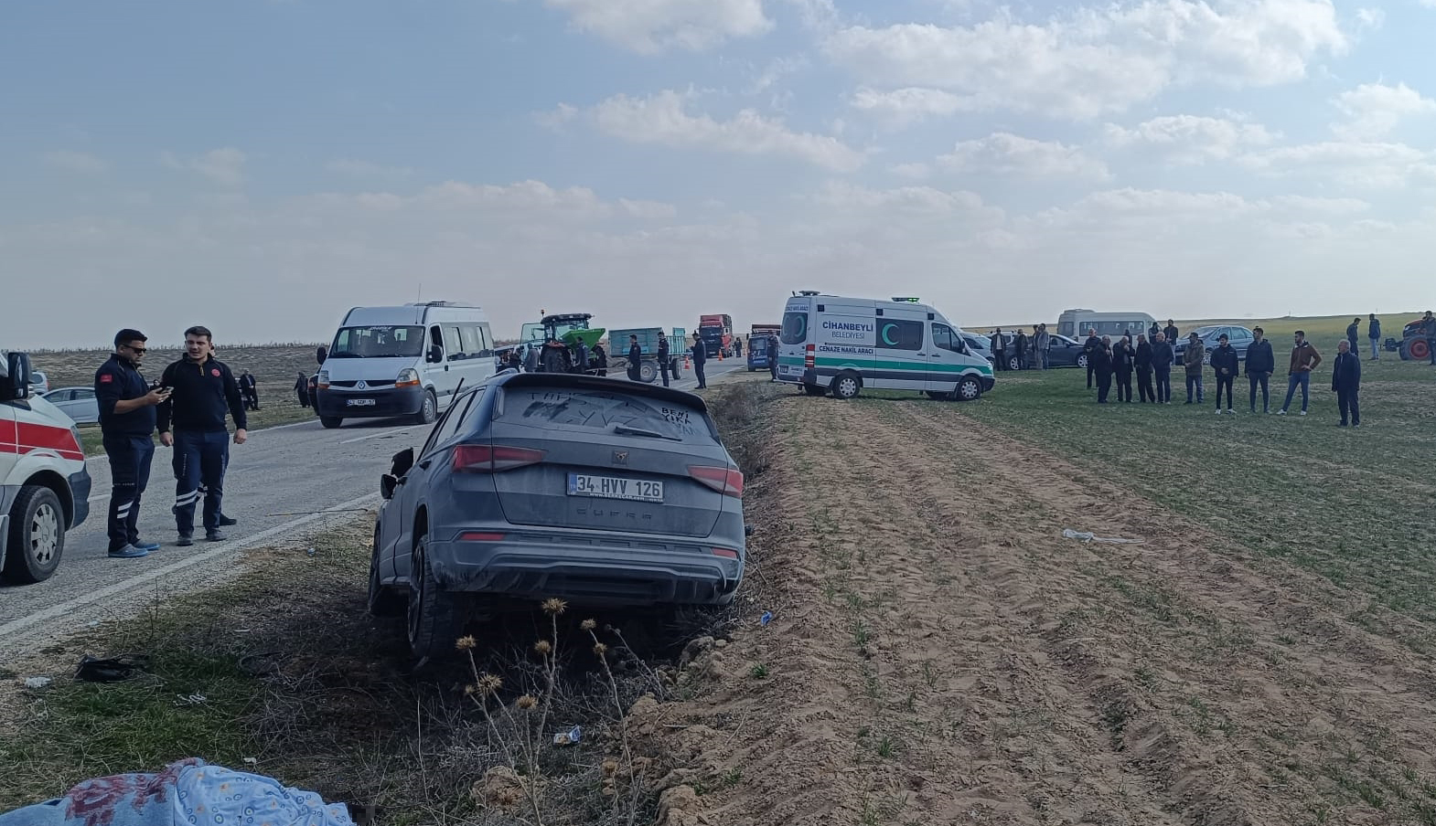 Konya’nın Cihanbeyli ilçesinde traktör