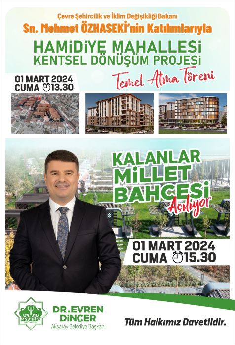 Bakan Özhaseki, Aksaray’da Kentsel