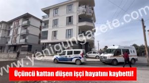 Üçüncü kattan düşen cam balkon işi yapan bir işçi kaldırıldığı