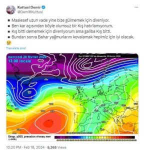 Meteoroloji uzmanından kara haber! Kış bitti dememek için direniyorum