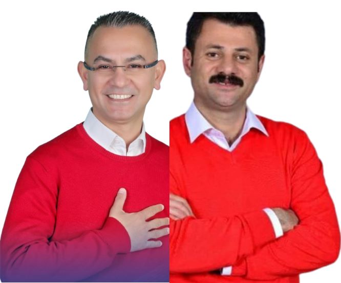 Kırmızı kazaklı iyi Parti adayı Karacaer, hangi siyasi partiye mesaj