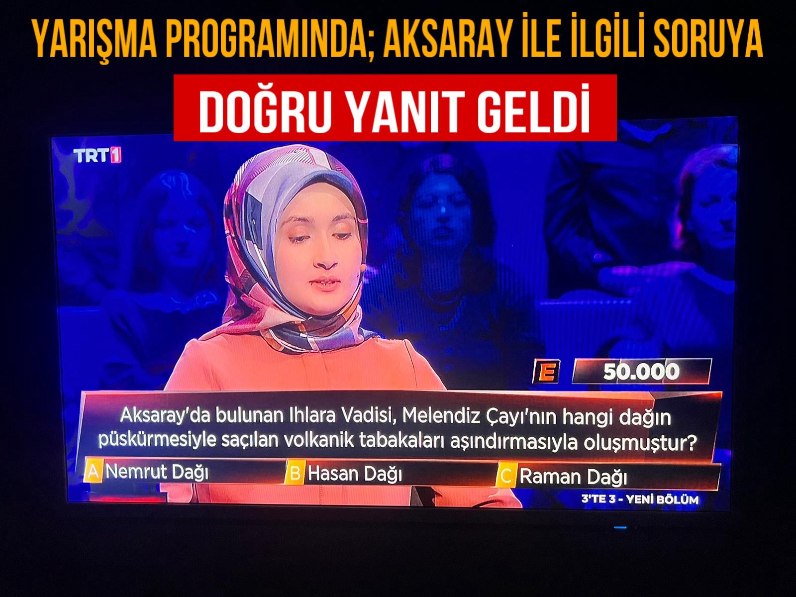 TRT 1 kanalında 3’te