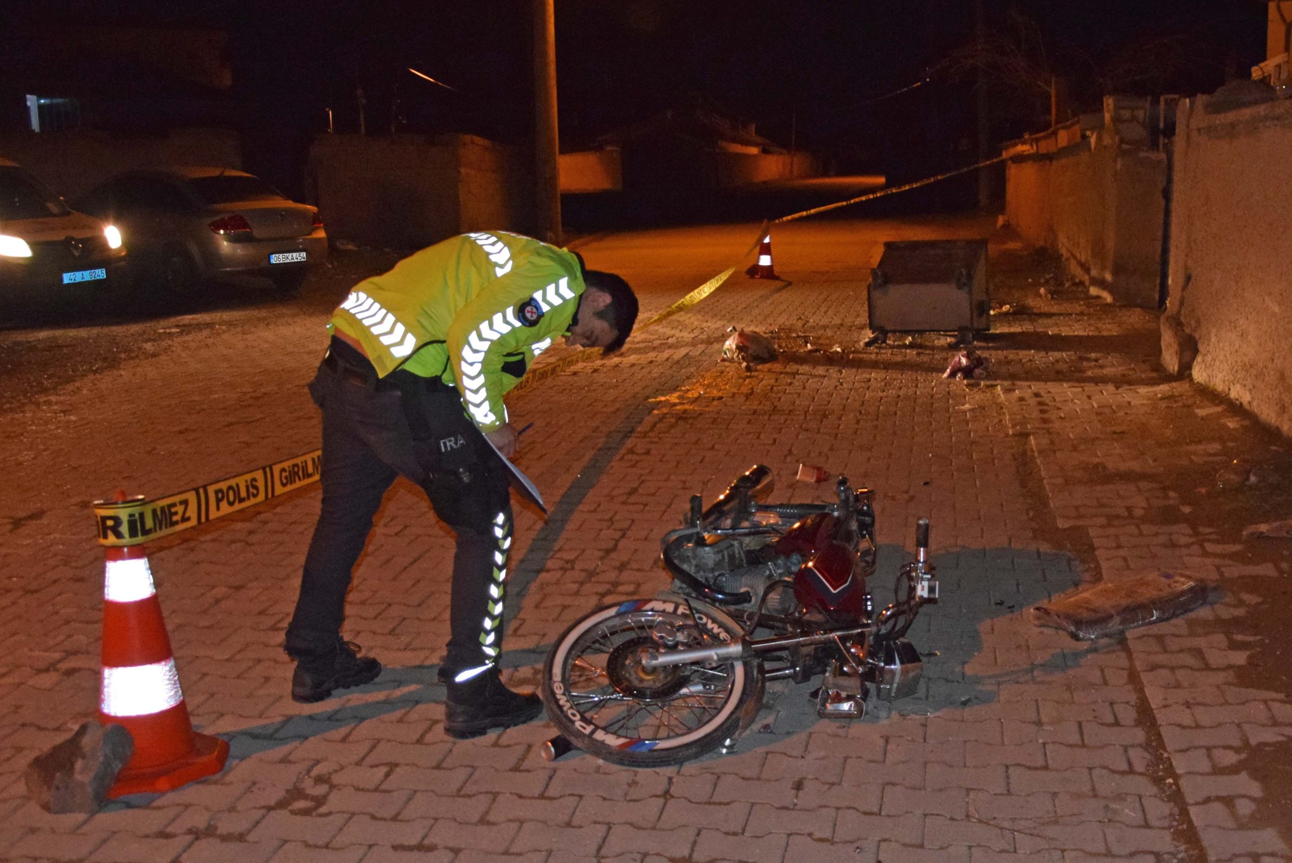 Konya’nın Kulu ilçesinde, motosikletin