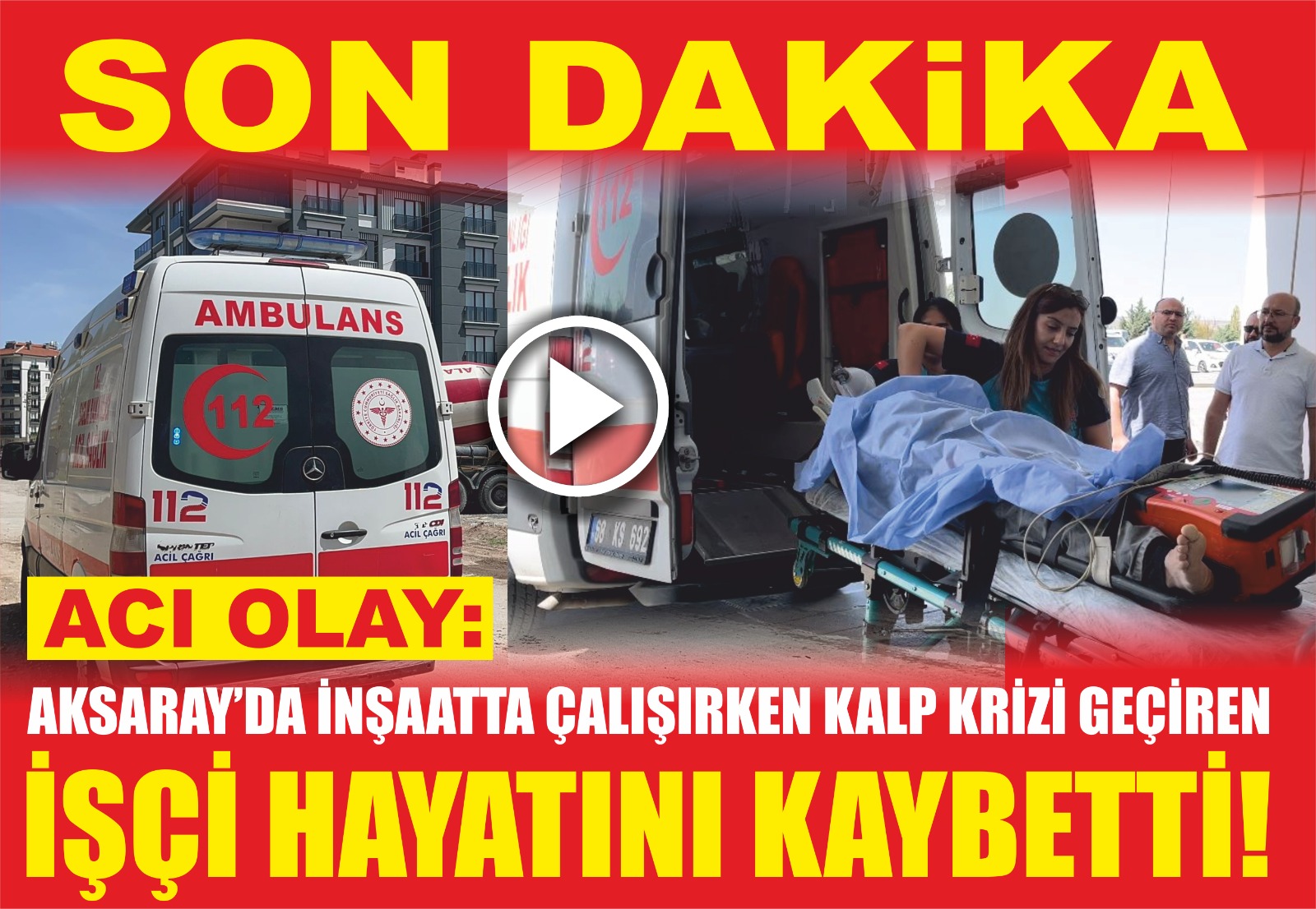 Aksaray’da inşaat işçisi, çalıştığı