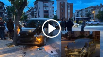 Aksaray Büyük Bölcek Mahallesi'nde meydana gelen kazada, hafif ticari araç