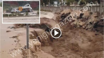 Aksaray-Nevşehir karayolu, şiddetli yağışların ardından meydana gelen selden dolayı trafiğe