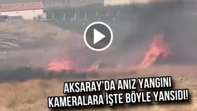 Aksaray’da anız yangını kameralara yansıdı!