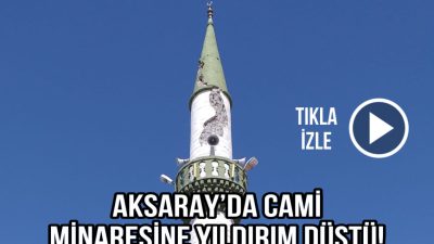Göynük köyünde yıldırım düşmesi sonucu minare hasar gördü.