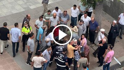 Aksaray'da fırtına sonucu meydana gelen kazada çadır vatandaşın kafasına düştü