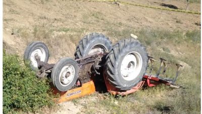Nevşehir’in Hacıbektaş ilçesinde, traktörün devrilmesi sonucu 1 kişi öldü, 1