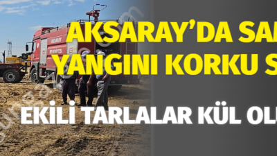 Aksaray merkeze bağlı Gökçe (Mamasın) köyünde meydana gelen saman yangını,