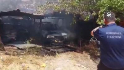 Kırıkkale’de çıkan yangında 4 baraka ve 1 otomobil kullanılamaz hale