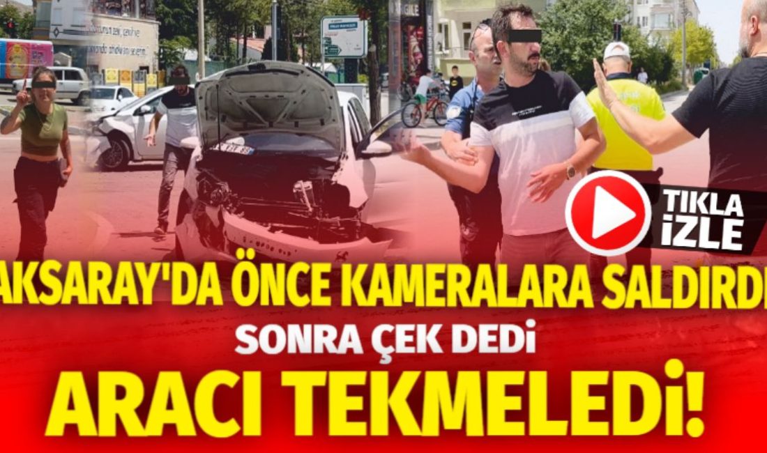 Aksaray’da iki otomobilin çarpışması