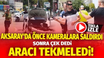 Aksaray’da iki otomobilin çarpışması sonucu meydana gelen trafik kazasında herhangi