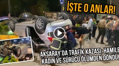 Aksaray’ın Ebulfeyz Elçibey caddesinde direksiyon hakimiyetini kaybeden sürücü takla attı.