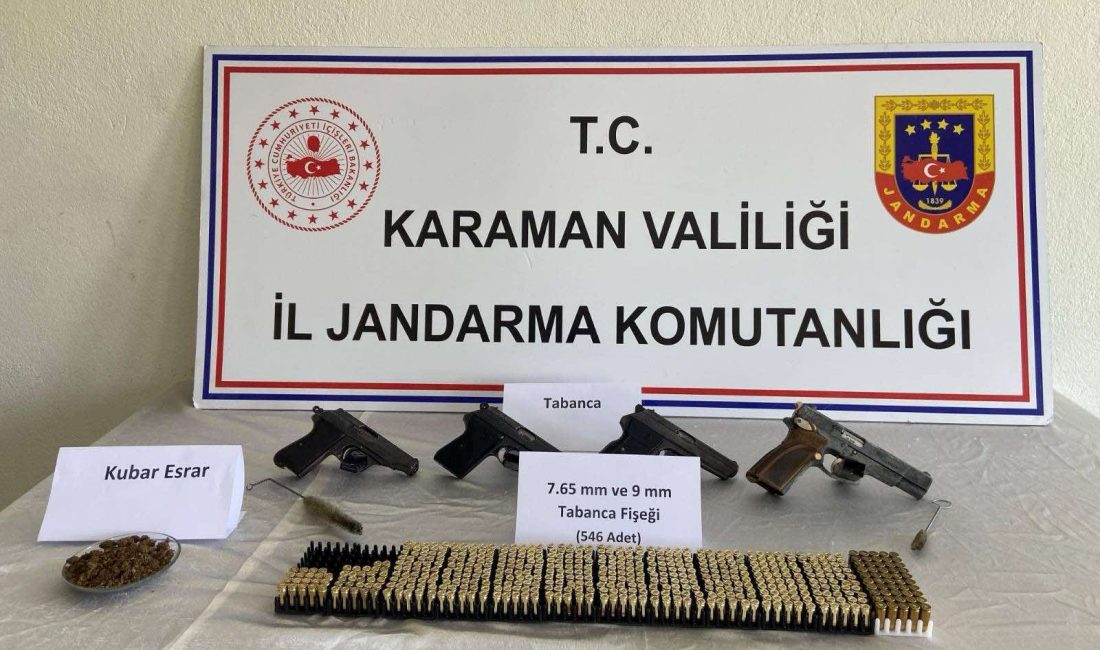 Karaman'da jandarmanın düzenlediği uyuşturucu