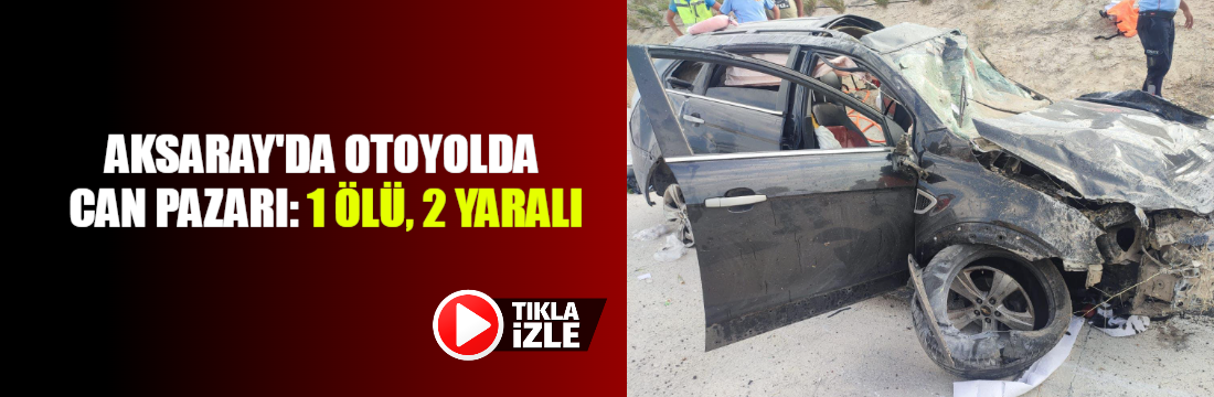 Aksaray'da bir otomobilin bariyerlere