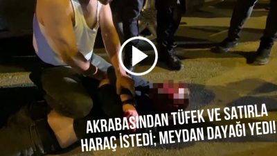 Aksaray’da akrabasını arayarak haraç istediği iddia edilen şahıs sokak ortasında