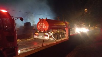 Konya'nın Seydişehir ilçesinde çıkan yangında 10 ton balya saman kullanılamaz