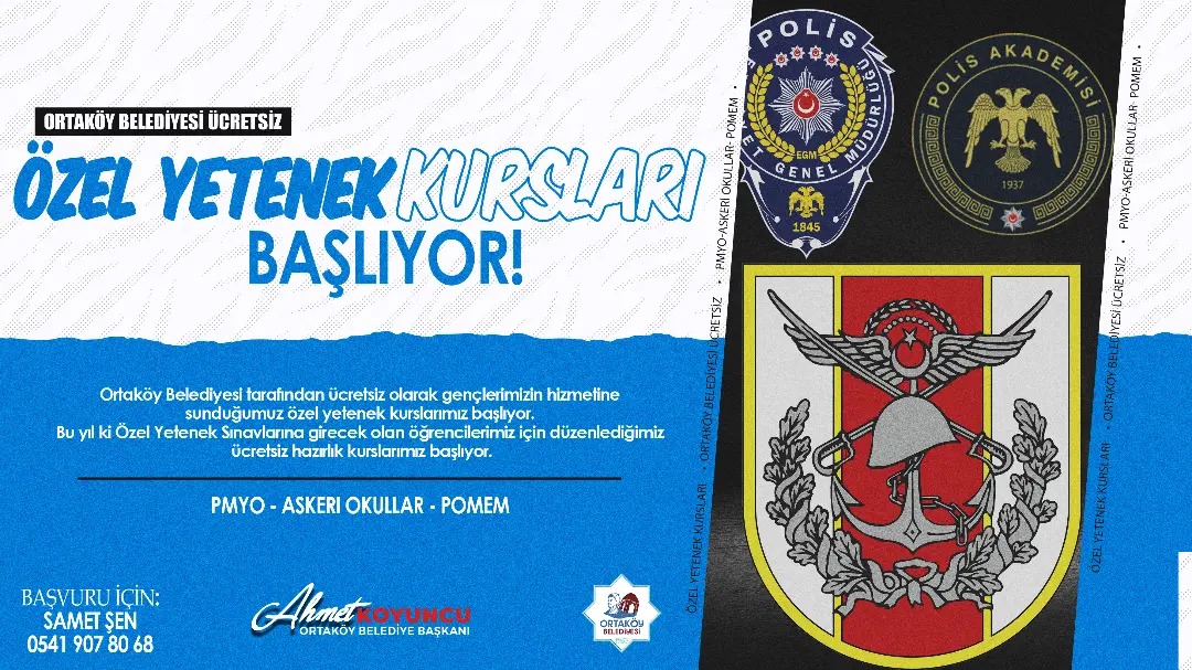 Ortaköy’de Gençlere Sınav Maratonunda Ücretsiz Kurs İmkanı!