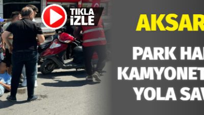Direksiyon hakimiyetini kaybeden motosiklet sürücü park halindeki kamyonete çarptı. 1