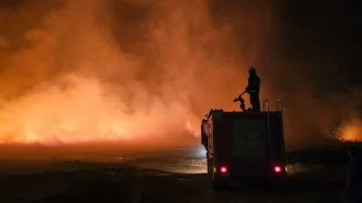 Kayseri’nin Develi ilçesinde dağlık alanda çıkan yangında yaklaşık 15 hektar
