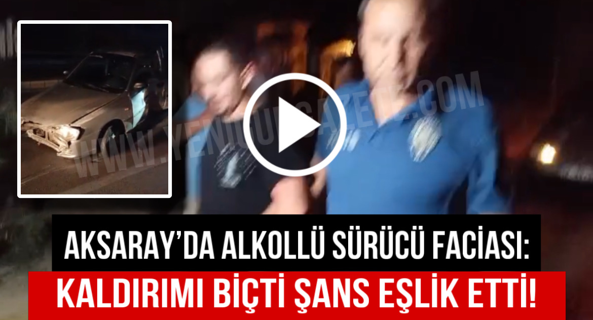 Aksaray’da alkollü sürücü faciası: Kaldırımı biçti, şans eşlik etti!