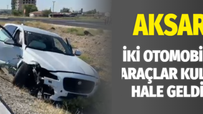 Aksaray İstiklal Mahallesi’nde meydana gelen kazada 2 kişi yaralanırken araçlar