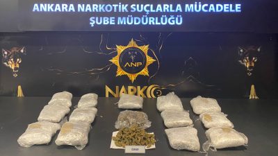 Ankara’nın Mamak ilçesinde düzenlenen uyuşturucu operasyonunda 10 kilo 600 gram