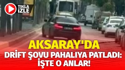 Aksaray’ın en işlek caddelerinden birinde drift yaparken cep telefonuyla kaydedilen