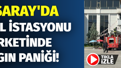 Dağılgan Mahallesi'nde bulunan bir petrol istasyonu marketinin çatısında çıkan yangın,