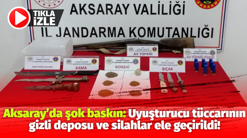 Aksaray’da şok baskın: Uyuşturucu tüccarının gizli deposu ve silahlar ele geçirildi!