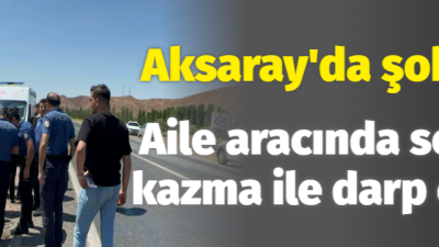 Aksaray merkez Kireçlik yolunda seyir halinde olan bir aracın önü