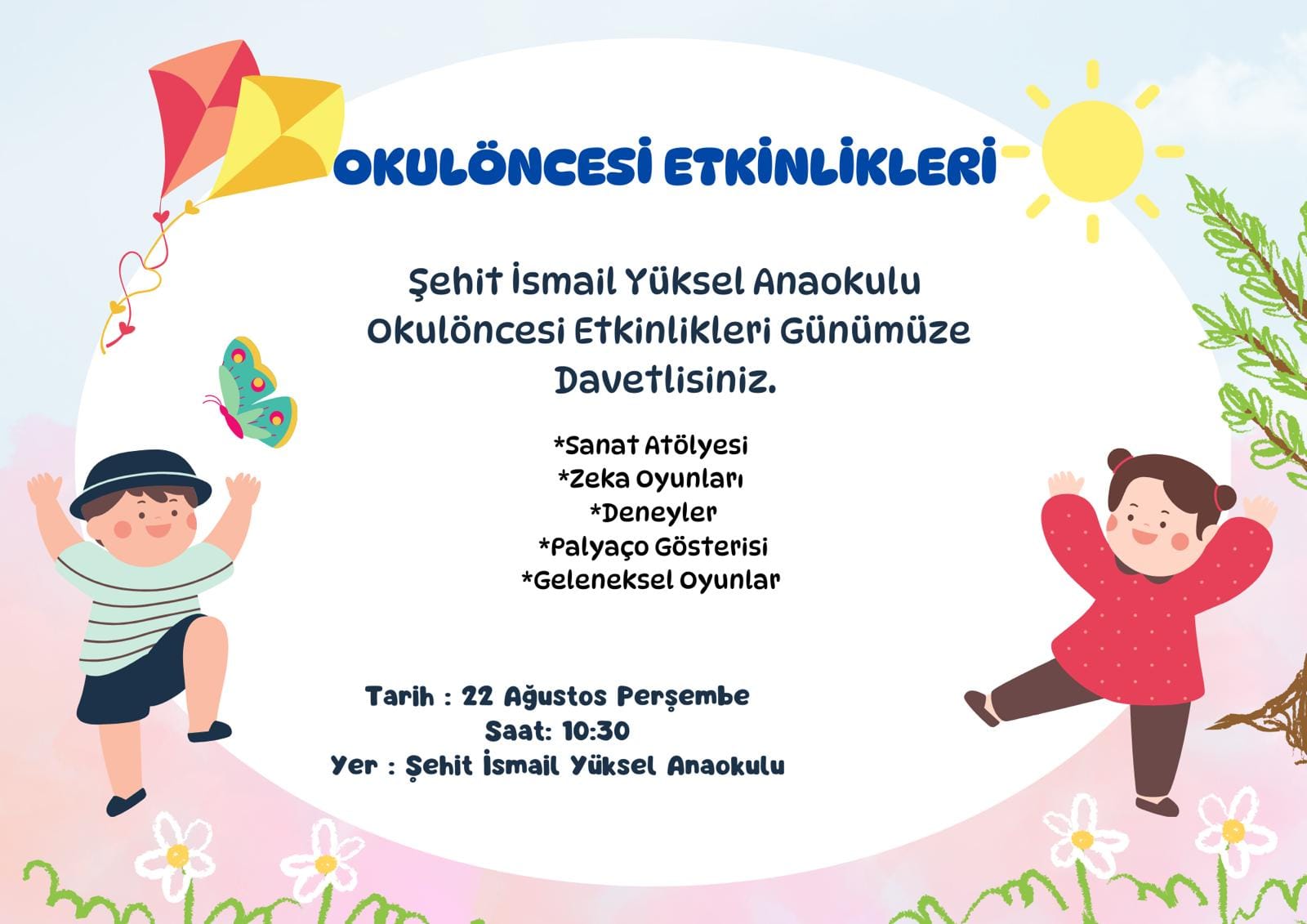 Ağaçören’de tatil biterken eğlence başlıyor: Minikler için okul öncesi şöleni!