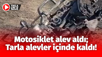 Ortaköy ilçesine Maltepe Mahallesi’nde bir motosikletin alev almasıyla başlayan yangın,