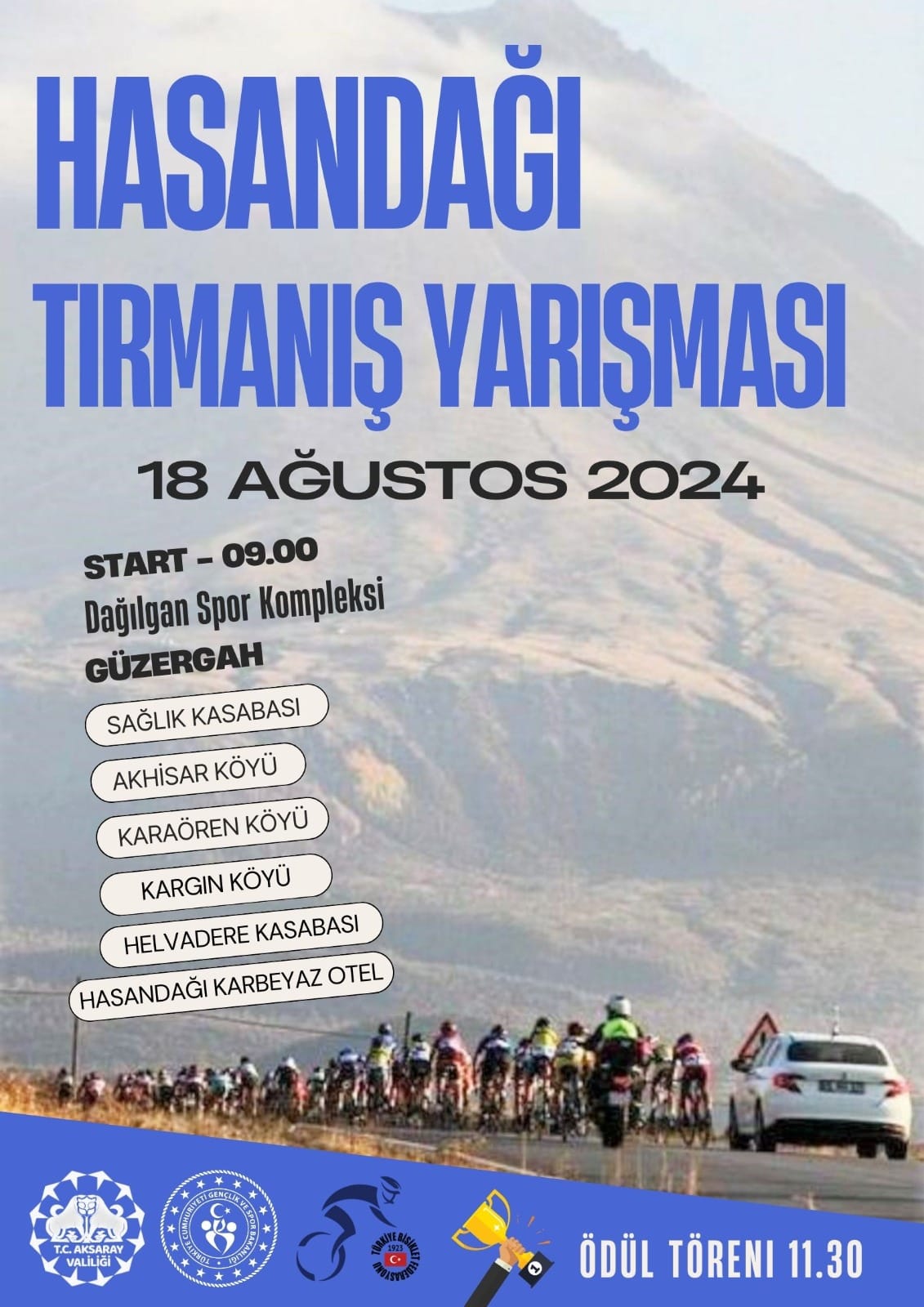 Aksaray’da  “Hasan Dağı Tırmanış Yarışması” 100 sporcu pedal çevirecek