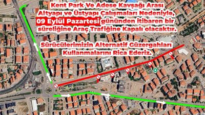 Aksaray Belediyesi, altyapı ve üstyapı çalışmaları nedeniyle Ebulfeyz Elçibey Caddesi'nin
