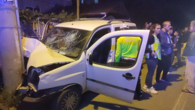 Konya'nın Seydişehir ilçesinde yola çıkan kediye çarpmamak için manevra yapan