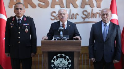Asayiş ve güvenlik alanında Ağustos ayı verilerini paylaşan Aksaray Valisi