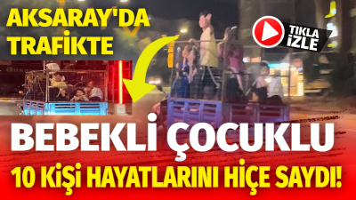 Aksaray’da akşam saatlerinde plakasız 3 tekerlekli bir motosiklete 10 kişinin