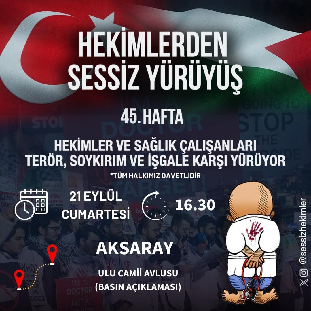 Aksaray’da hekimlerden sessiz yürüyüş; Tüm Aksaray halkı davetli